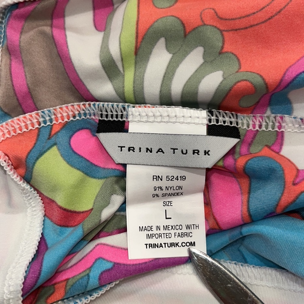 NWOT Trina Turk 'Fiji Flower' Swim Cover-Up Tunic Dress - Picture 12 of 13